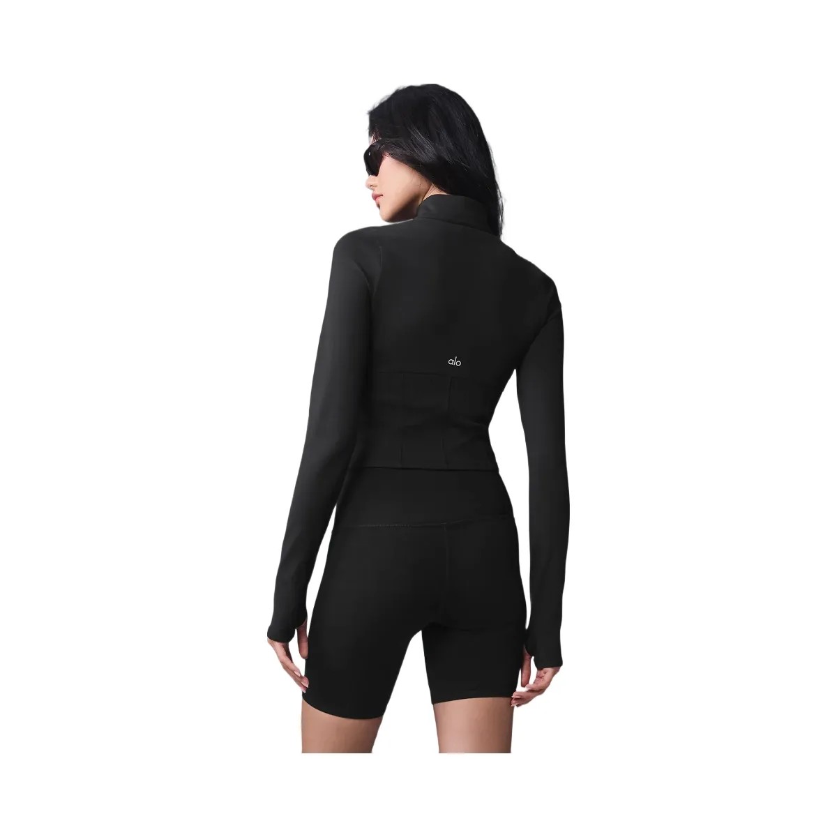 Alo Women's Airbrush Corset Full Zip Jacket - Black - HypeFly India View 3