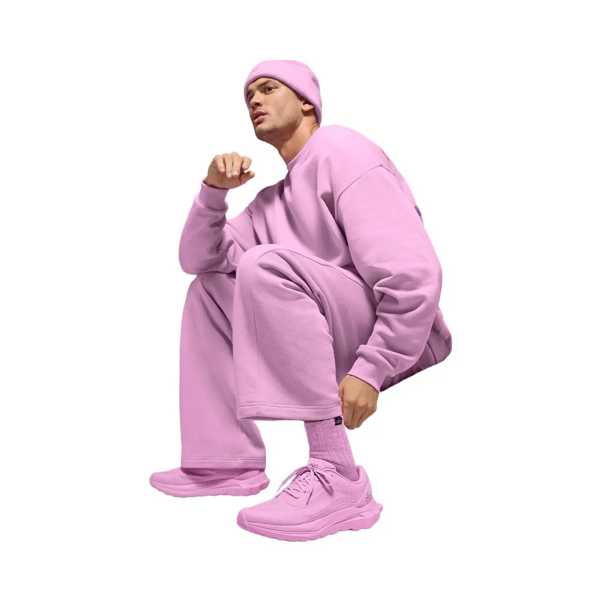 Alo Unisex Half-Crew Scrunch Sock - Candy Heart Pink - HypeFly India View 3