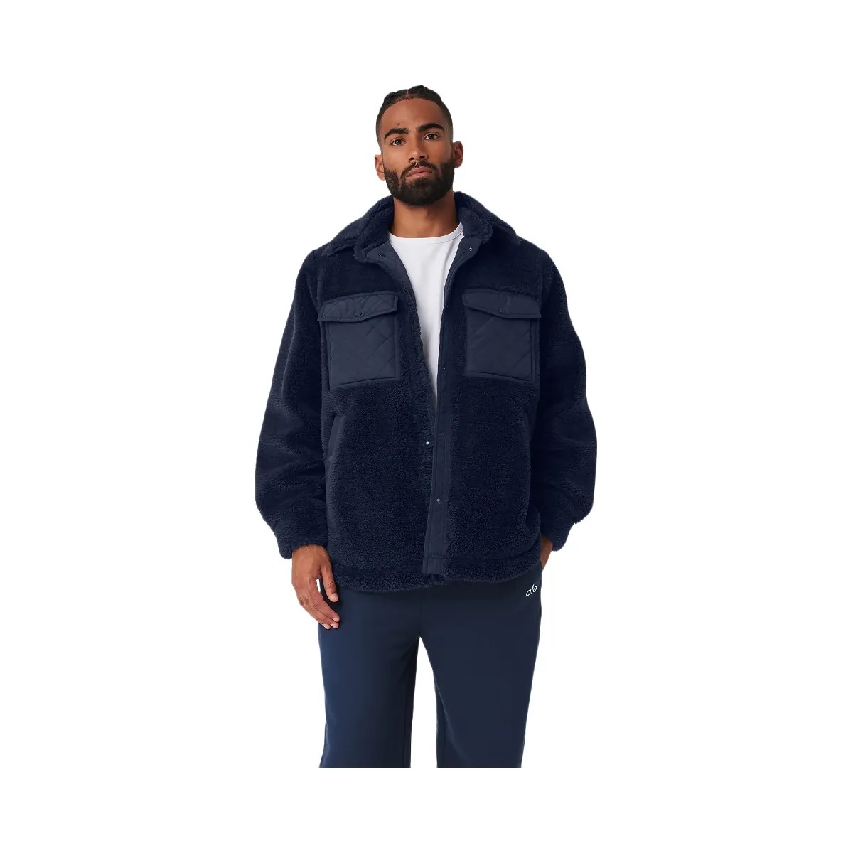 Alo Men's Sherpa Edge Shacket - Navy - HypeFly India View 1