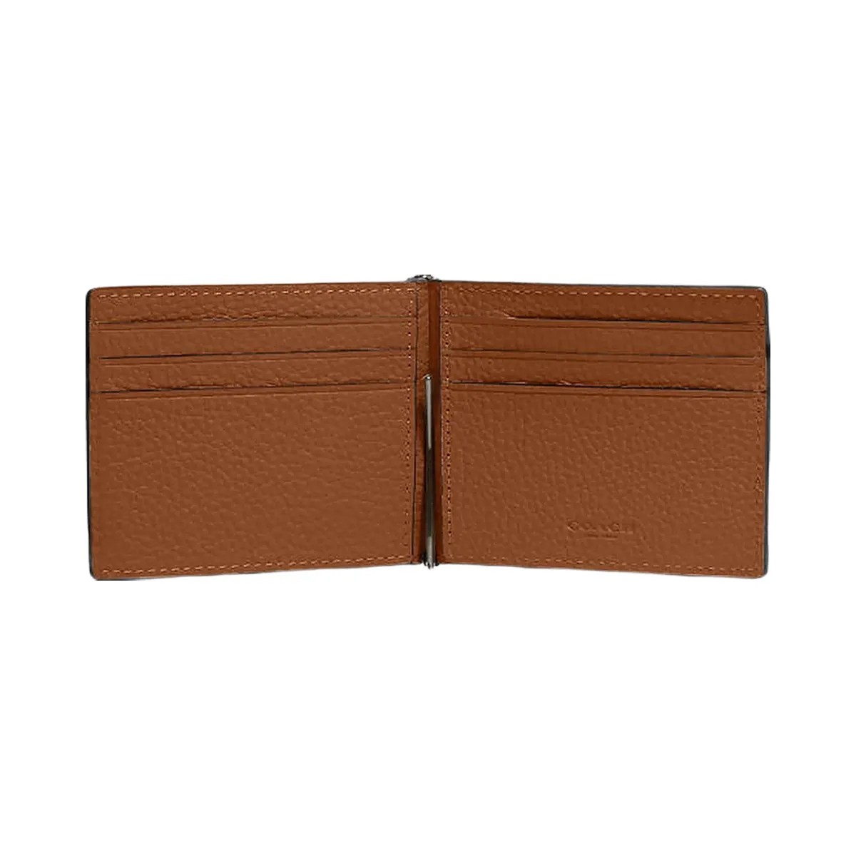 Coach Slim Money Clip Billfold Wallet Pebbled Leather-Qb-Sable - HypeFly India View 2