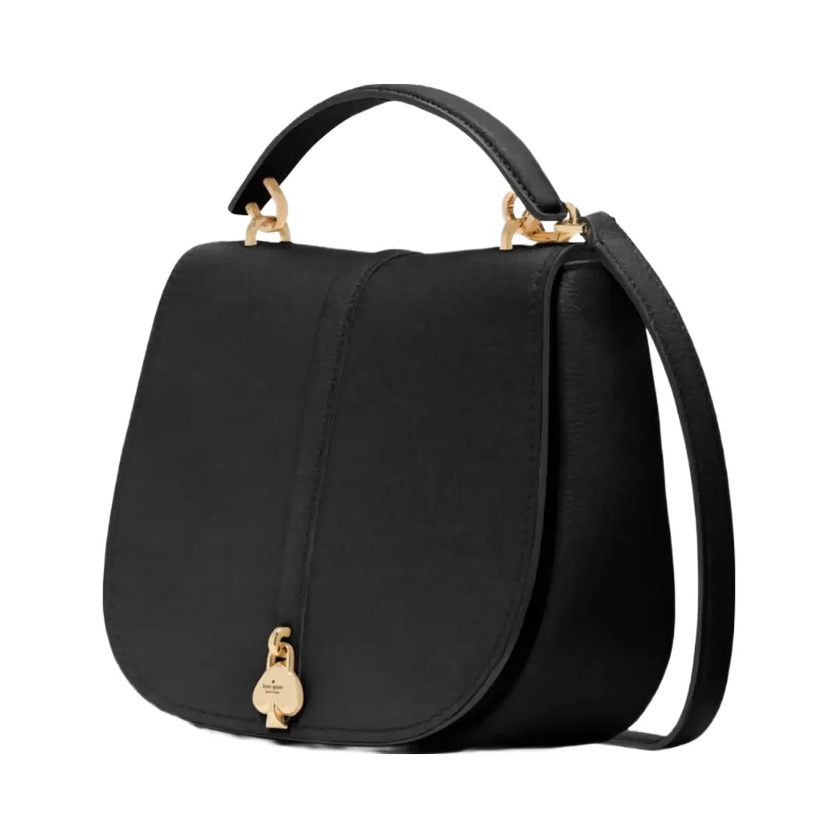 Kate Spade Kayla Pebbled Leather Saddle Bag Black - HypeFly India View 3