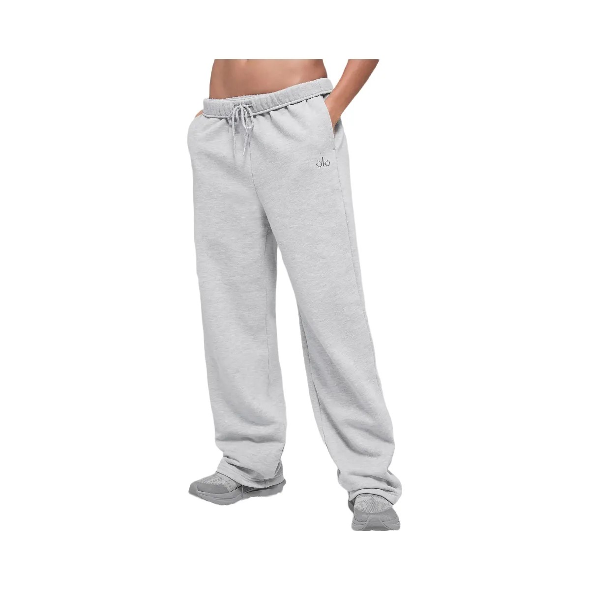 Alo Women's Accolade Straight Leg Sweatpant - Athletic Heather Grey - HypeFly India View 3
