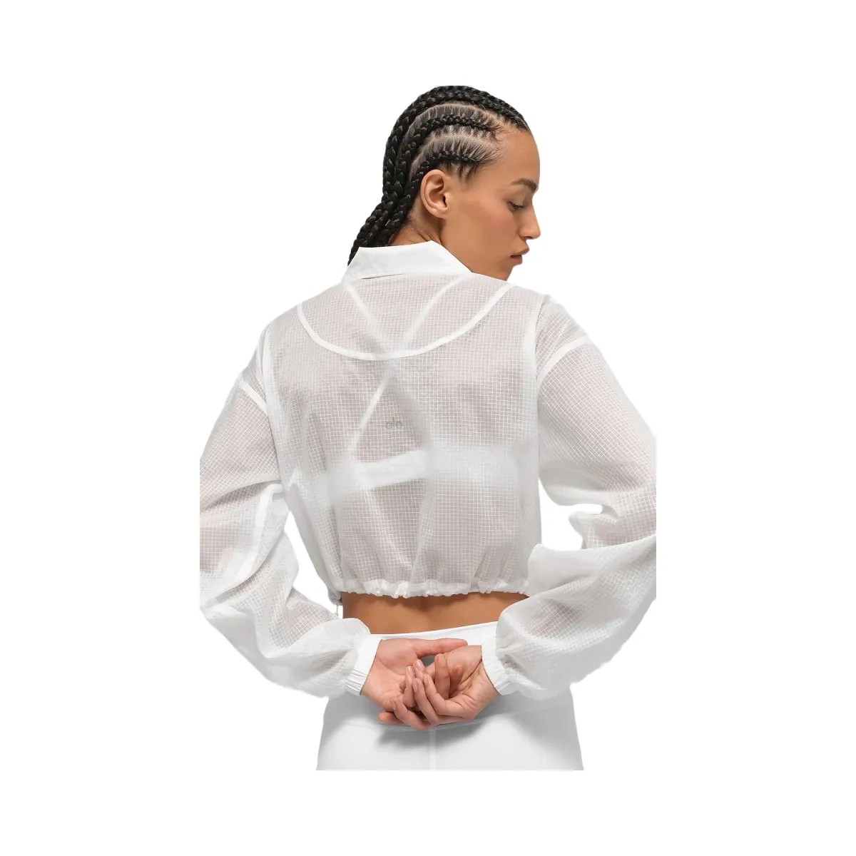 Alo Women's Game Time Full Zip Jacket - White - HypeFly India View 2