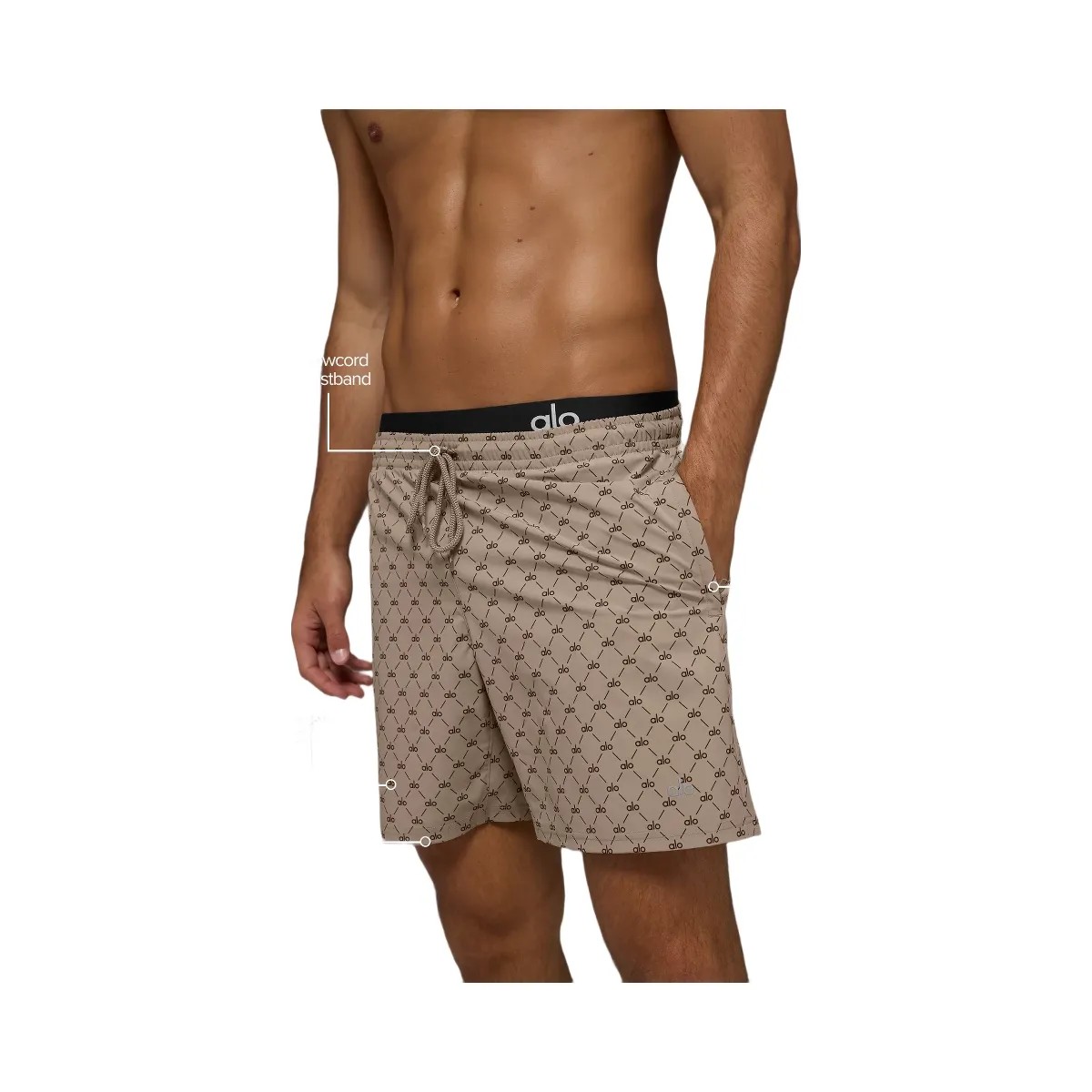 Alo Men's 7" Diamond Circuit Short - Gravel/Espresso - HypeFly India View 2