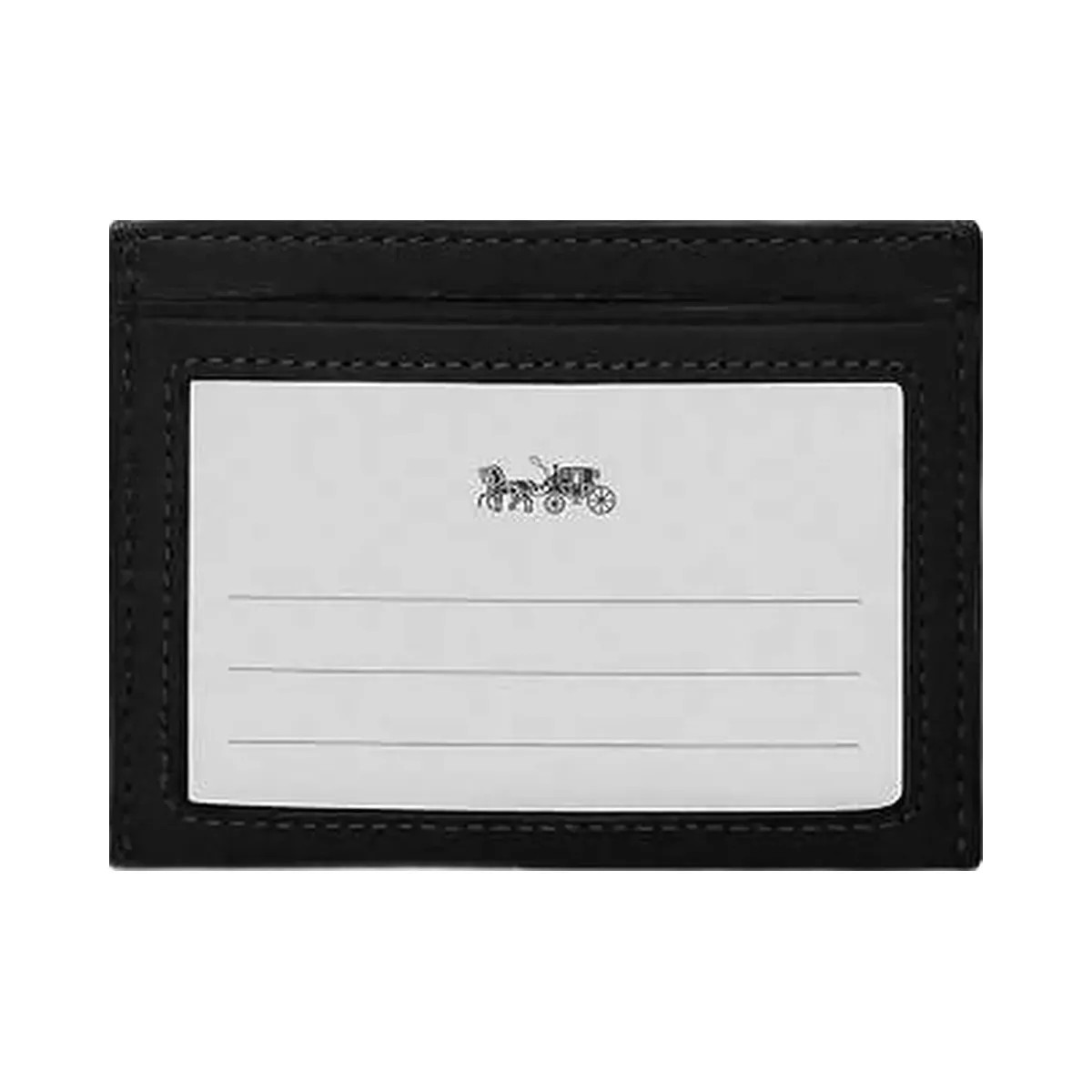 Coach Slim Id Card Case Glazed Leather-Silver-Black - HypeFly India View 1