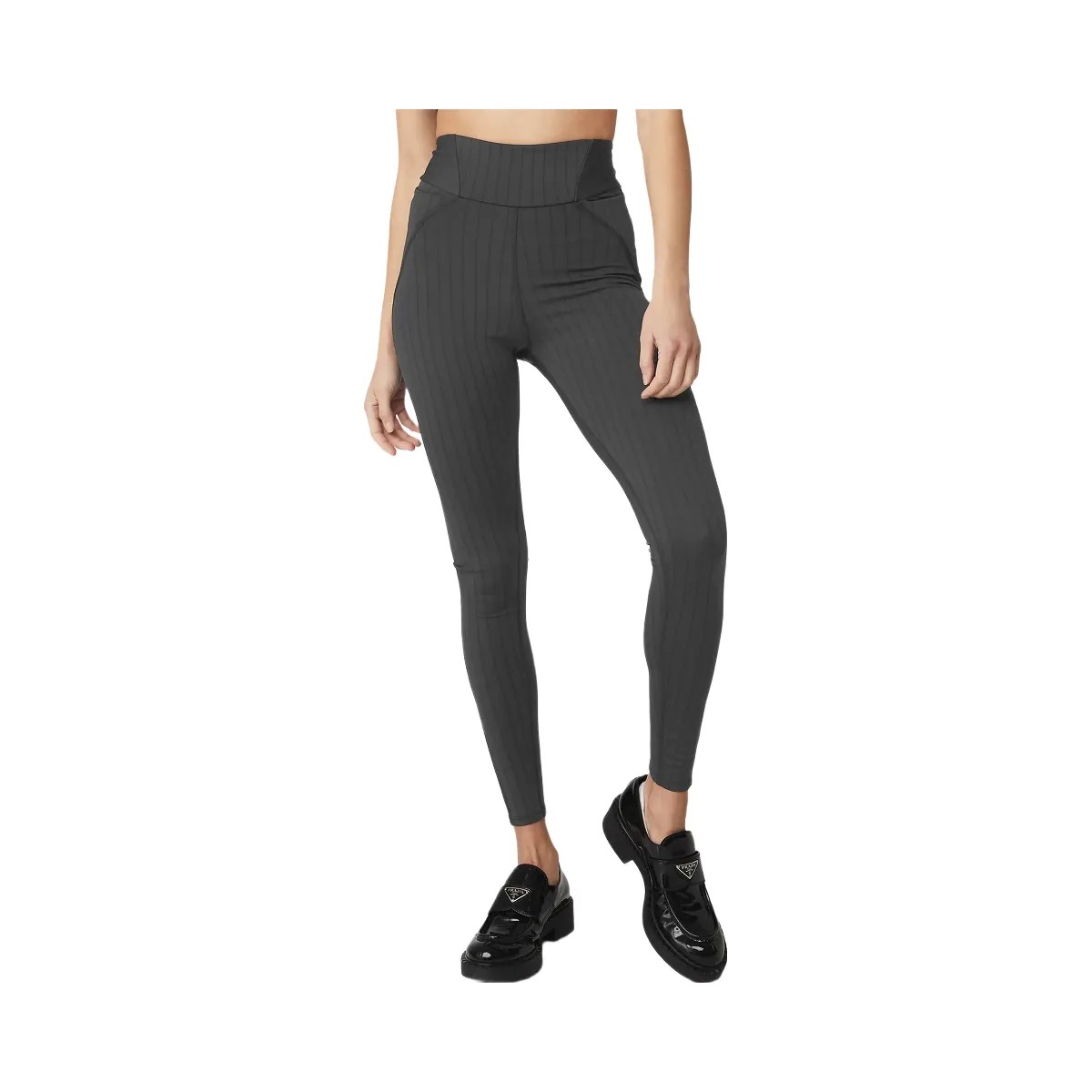 Alo Women's Pinstripe Jacquard Extreme High-Waist Legging - Anthracite/Black - HypeFly India View 1