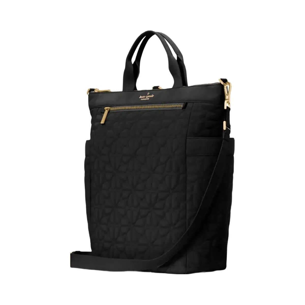 Kate Spade Flower Quilted Fabric Convertible Backpack Black - HypeFly India View 4