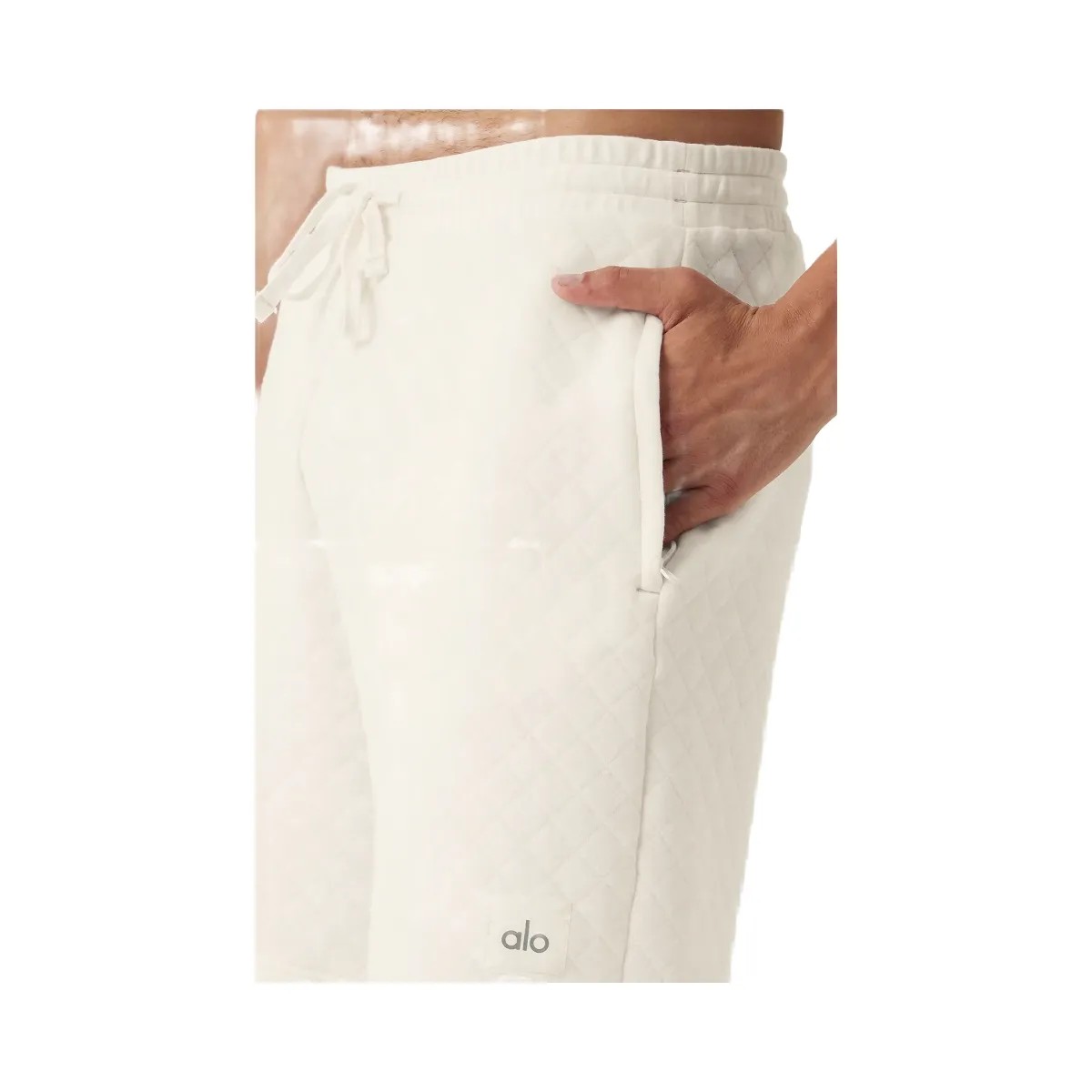 Alo Men's Quilted Stadium Short - Ivory - HypeFly India View 3