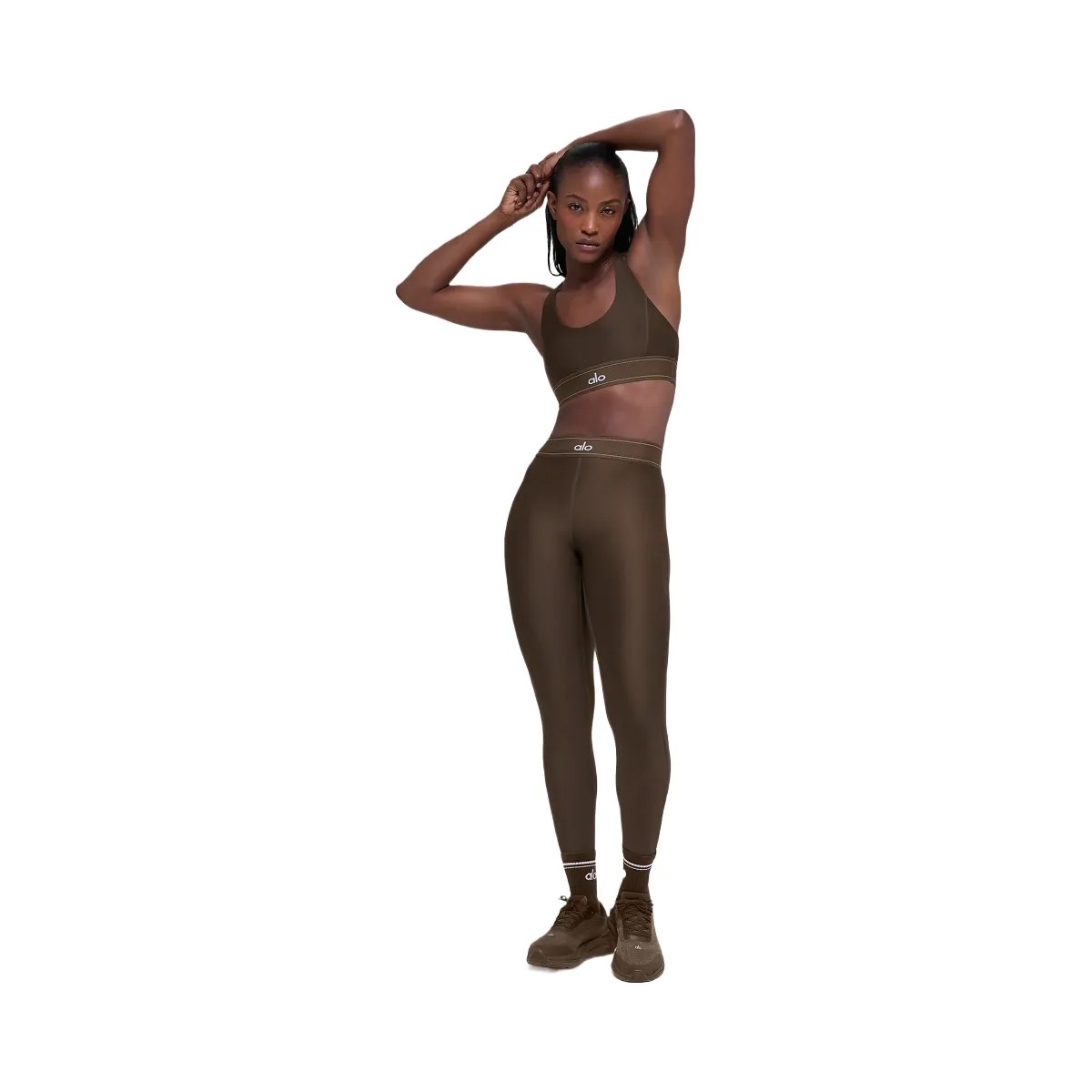 Alo Women's Airlift High-Waist Suit Up Legging - Espresso - HypeFly India View 6