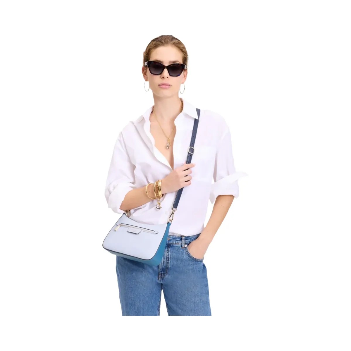Kate Spade Hudson Colorblocked Convertible Crossbody Pale Sapphirine Mult - HypeFly India View 2
