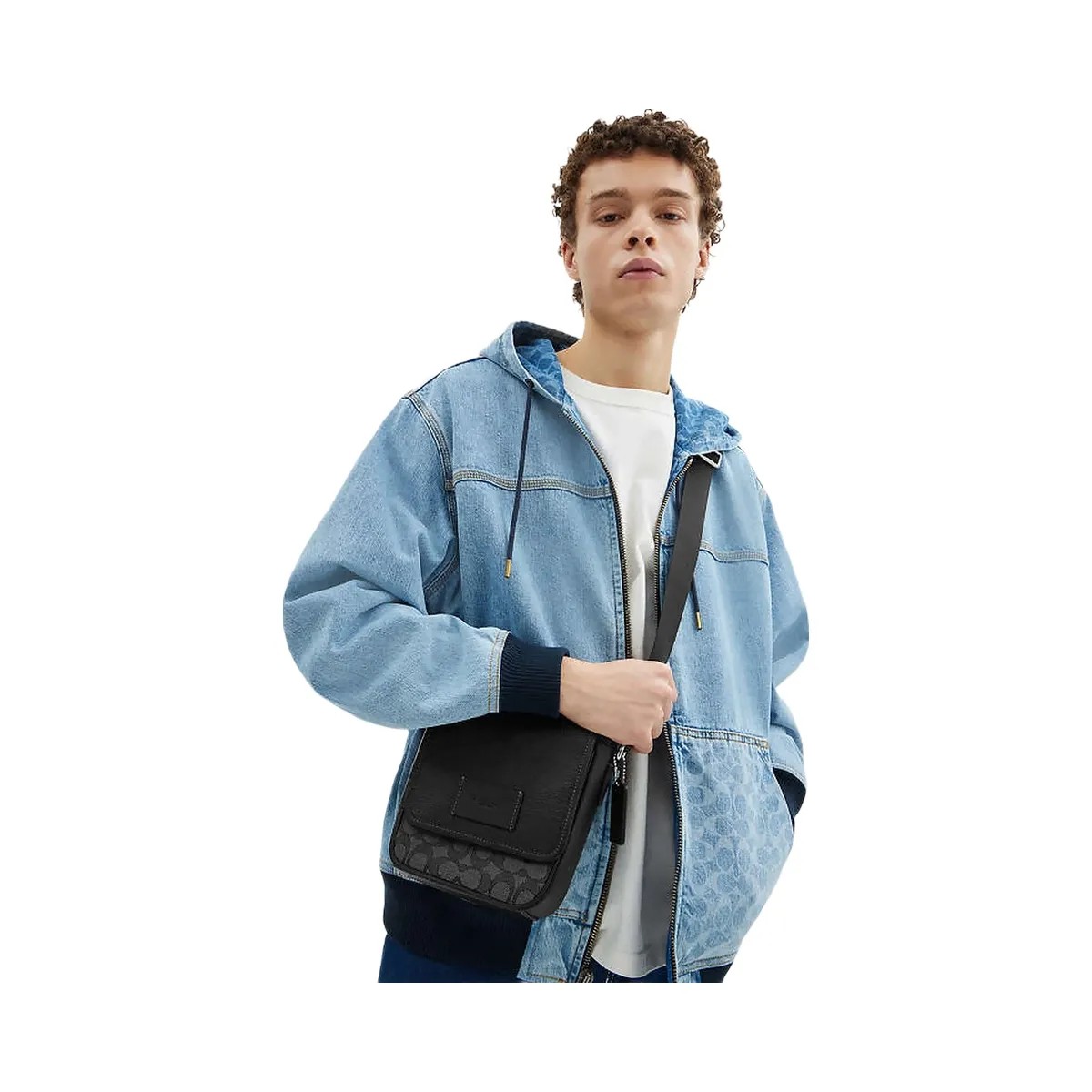 Coach Lucas Crossbody Bag In Signature Jacquard Silver-Charcoal-Black - HypeFly India View 2