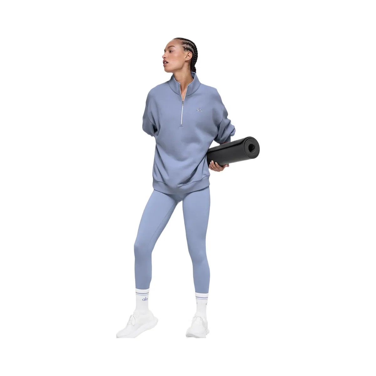 Alo Women's Accolade 1/4 Zip Pullover - Winter Frost - HypeFly India View 5