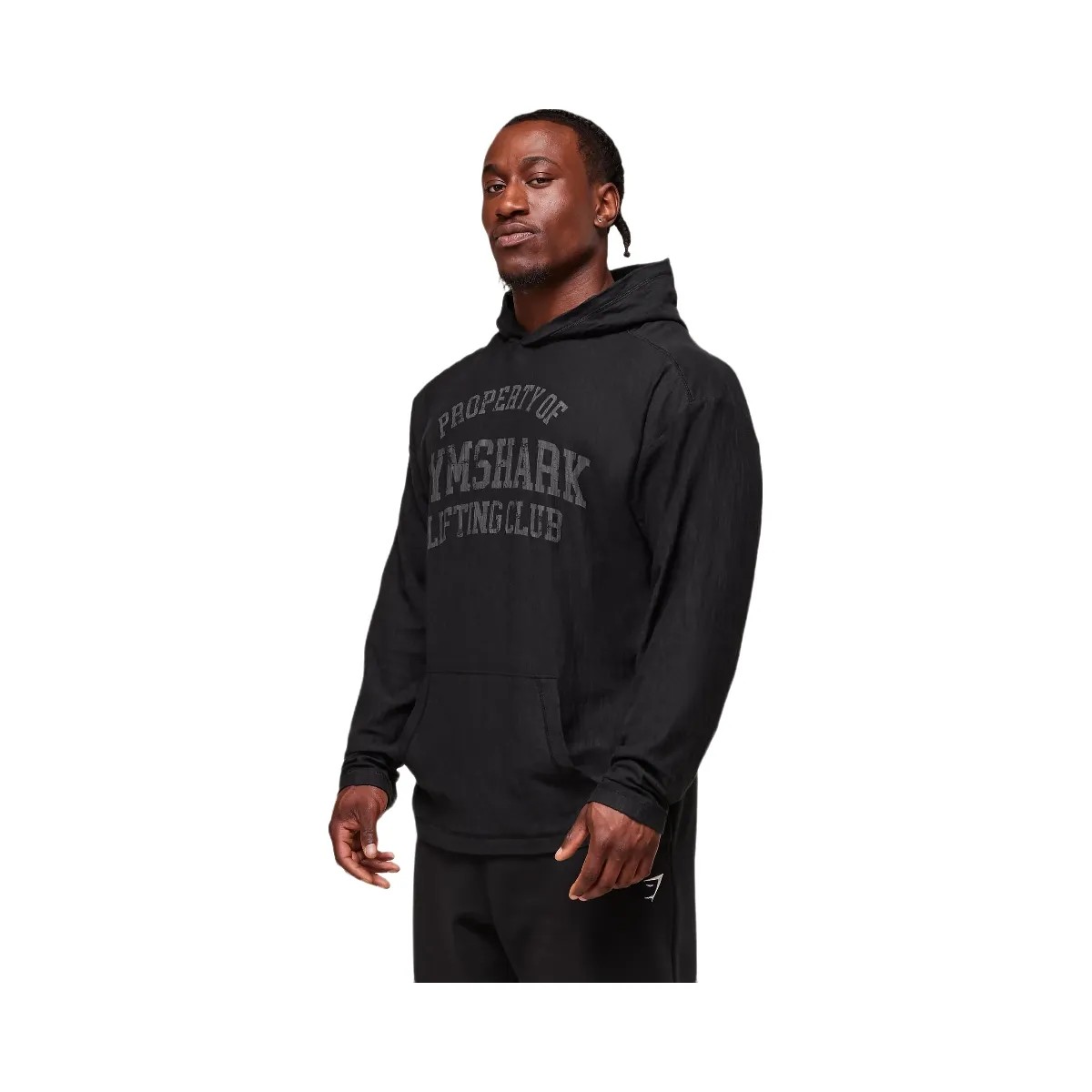 Gymshark Lightweight Slub Textured Hoodie - Black - HypeFly India View 3