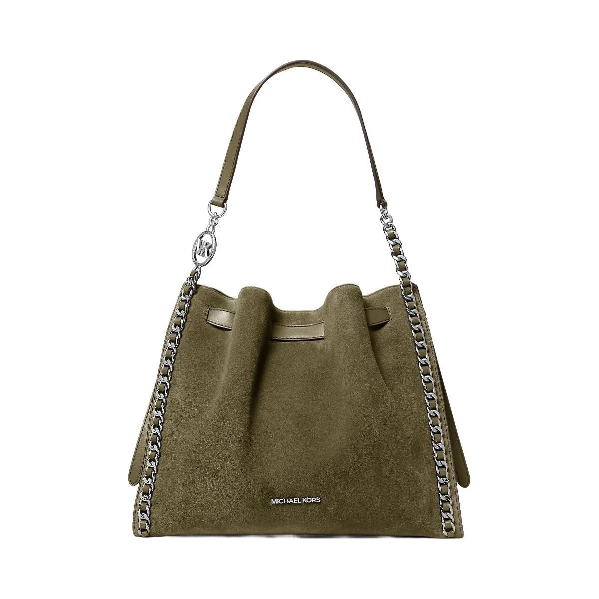 Michael Kors Mina Large Suede Chain Shoulder Bag Olive - HypeFly India View 1