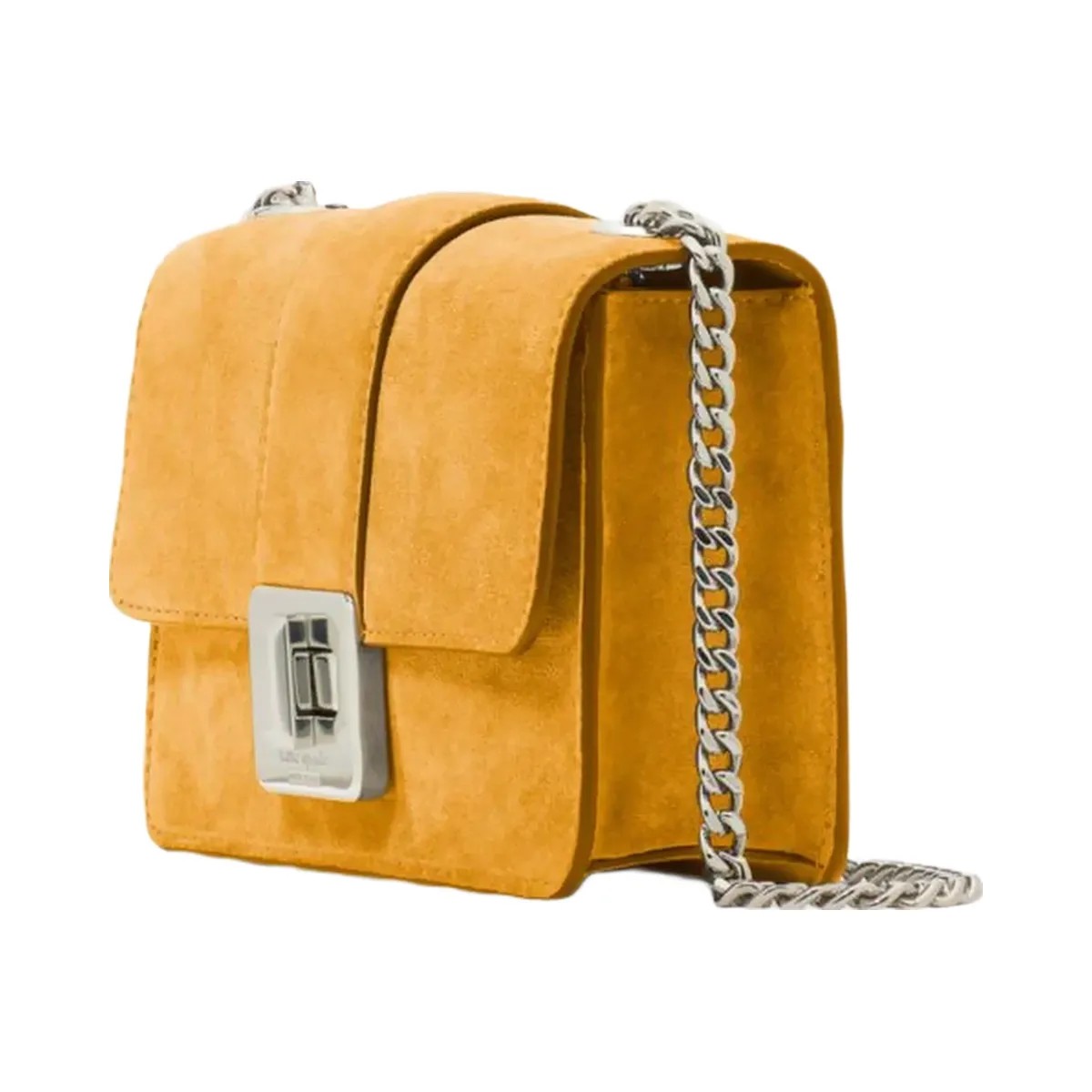 Kate Spade Phoebe Suede Turnlock Mini Flap Crossbody Squash Blossom - HypeFly India View 3