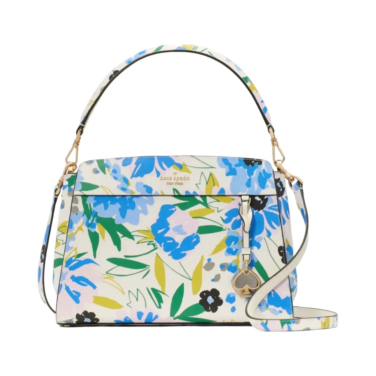 Kate Spade Madison Floral Medium Top Handle Satchel Cream Multi - HypeFly India View 5