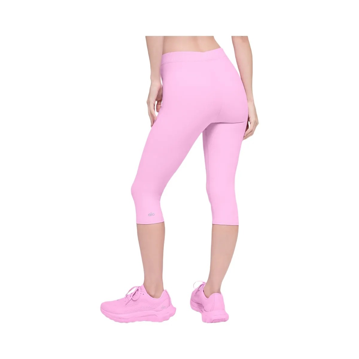 Alo Women's soft High-Waist Iconic 90's Capri - Candy Heart Pink - HypeFly India View 2