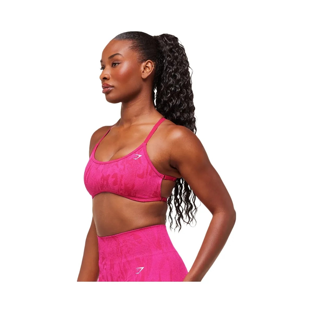Gymshark Adapt Camo Cross Back Sports Bra - Build Pink/Energy Pink - HypeFly India View 3