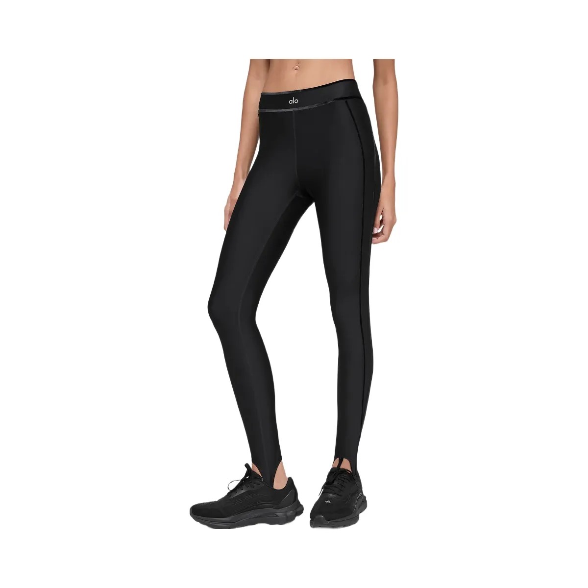 Alo Women's Airlift High-Waist Love Language Stirrup Legging - Black - HypeFly India View 1