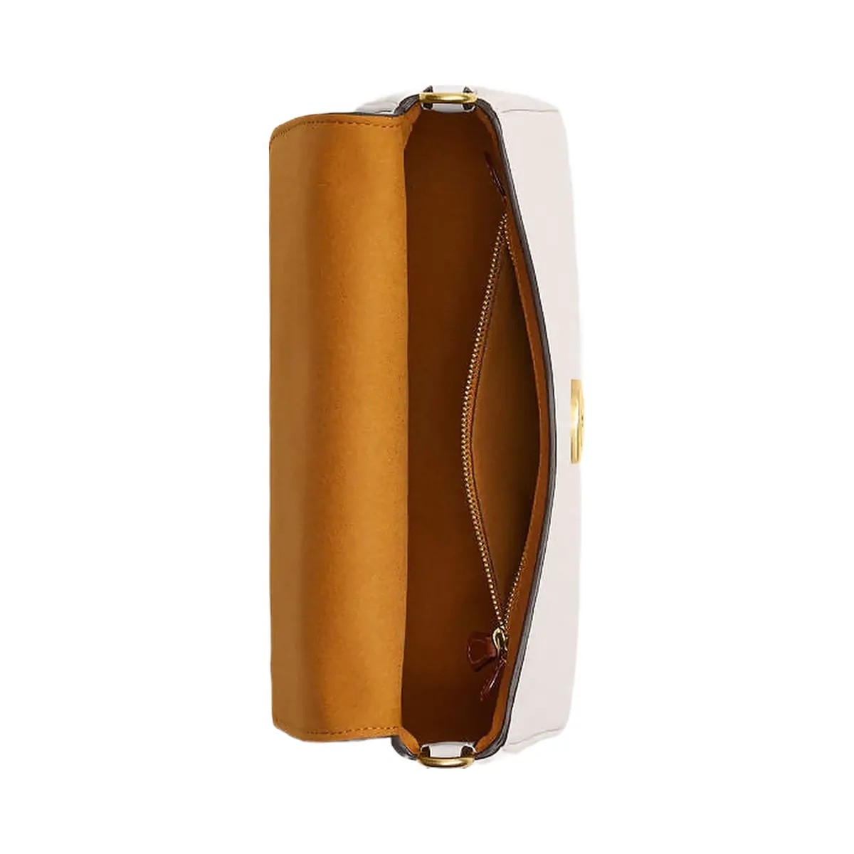 Coach Soft Tabby Shoulder Bag Smooth Leather-Brass-Chalk - HypeFly India View 2