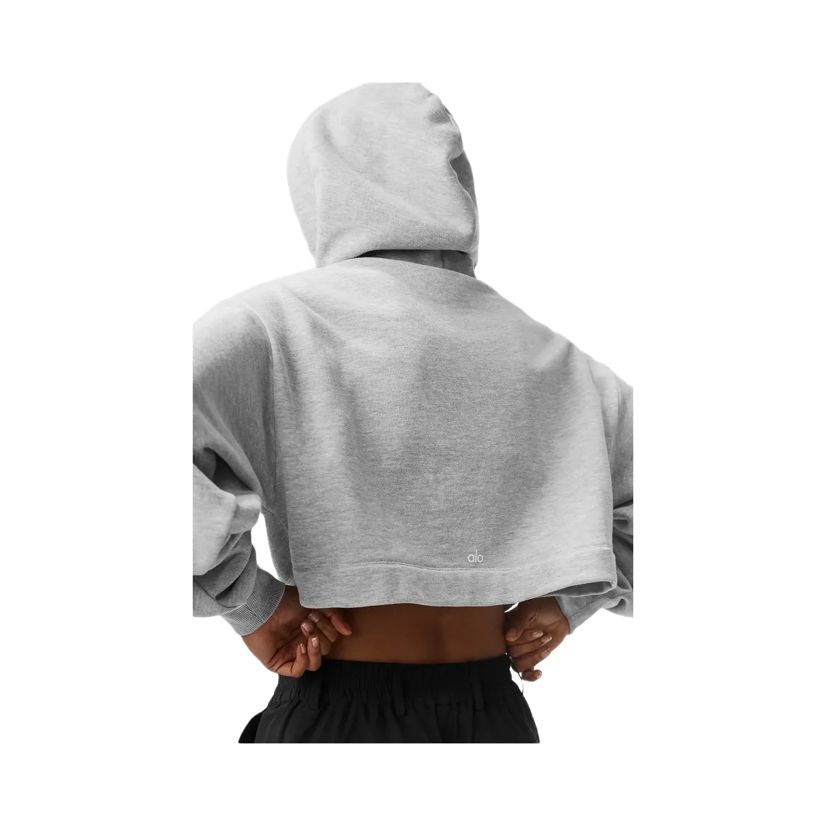 Alo Women's Bae Hoodie - Athletic Heather Grey - HypeFly India View 3