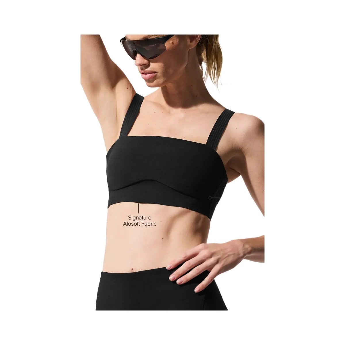 Alo Women's Alosoft Serve It Up Bra - Black - HypeFly India View 1
