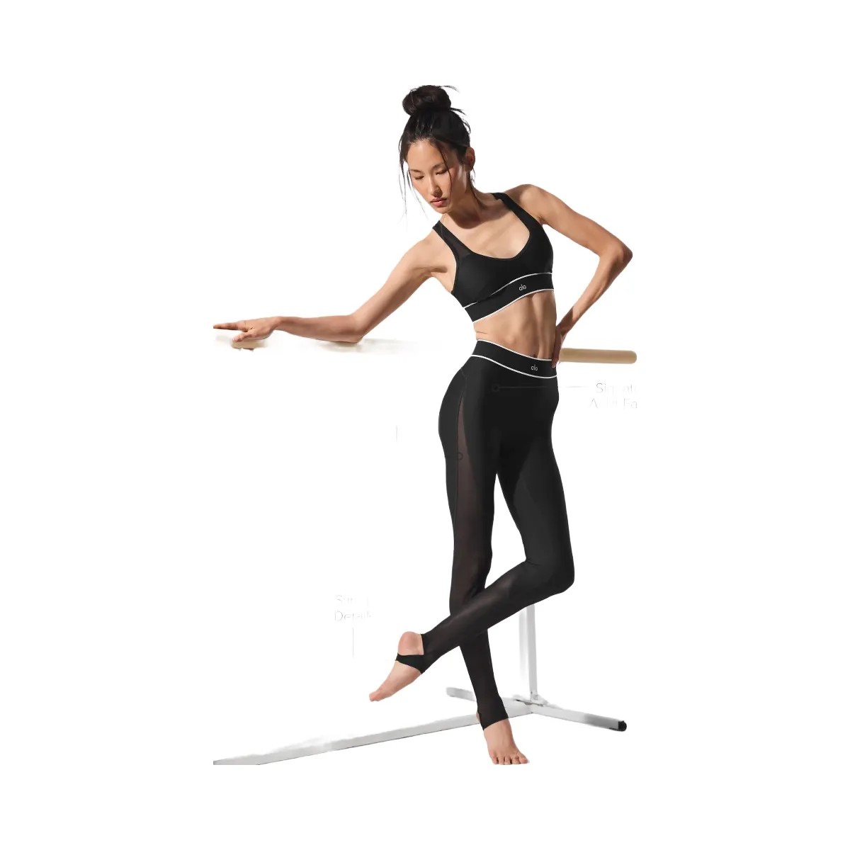 Alo Women's Airlift Mesh High-Waist Darling Stirrup Legging - Black - HypeFly India View 4