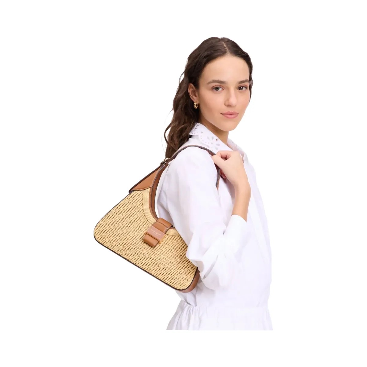 Kate Spade Nouveau Straw Small Shoulder Bag Cavern Clay Multi - HypeFly India View 2