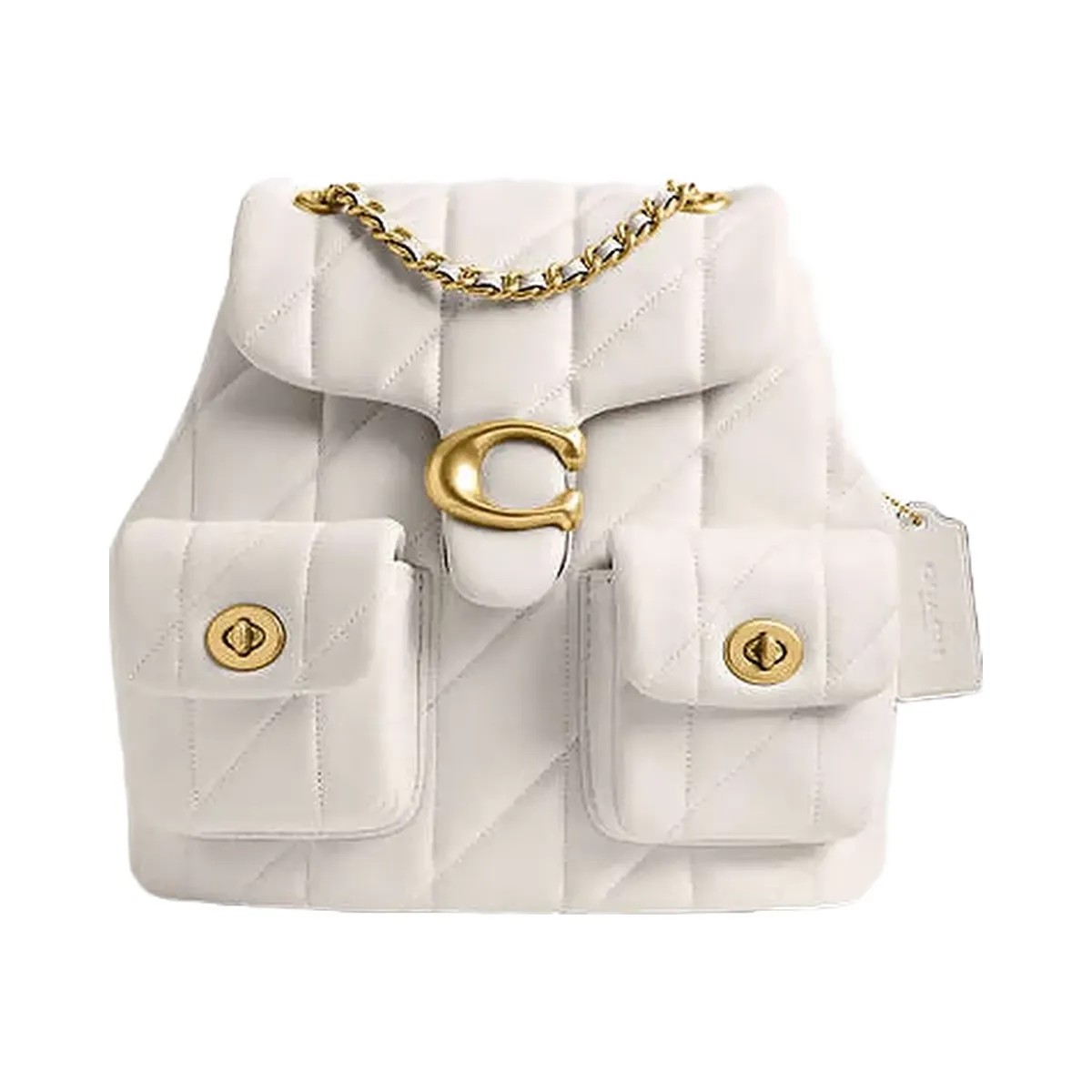 Coach Tabby Backpack With Pillow Quilting Nappa Leather-Brass-Chalk - HypeFly India View 1
