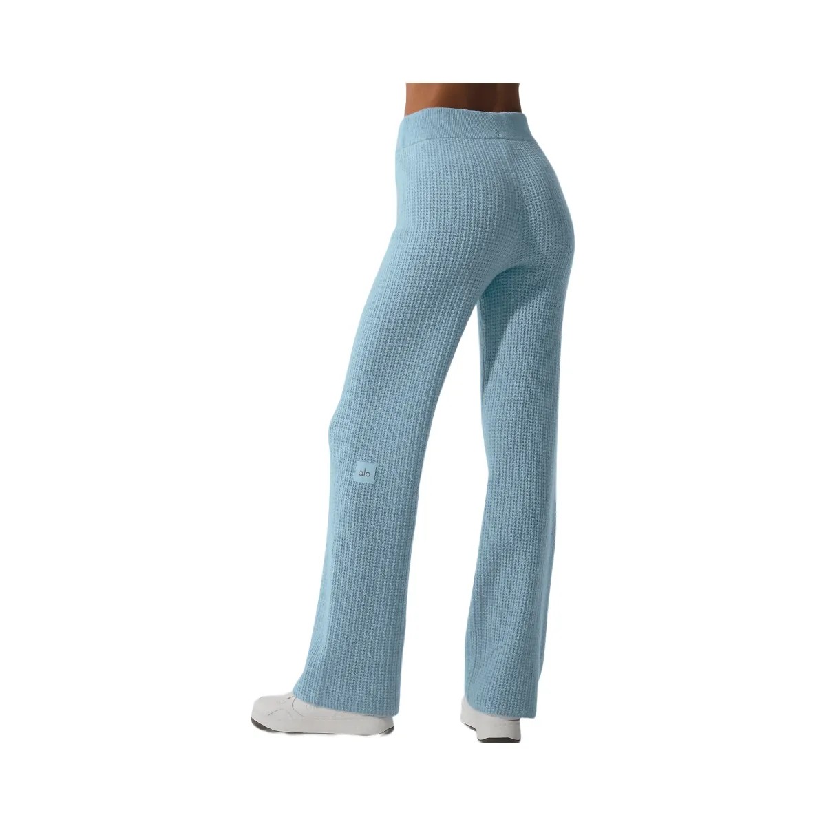 Alo Women's Cashmere High-Waist Plush Waffle Pant - Celestial Blue Heather - HypeFly India View 3