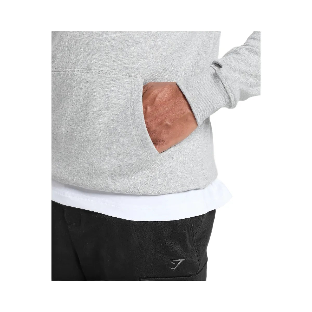 Gymshark Crest Hoodie - Light Grey Marl - HypeFly India View 5