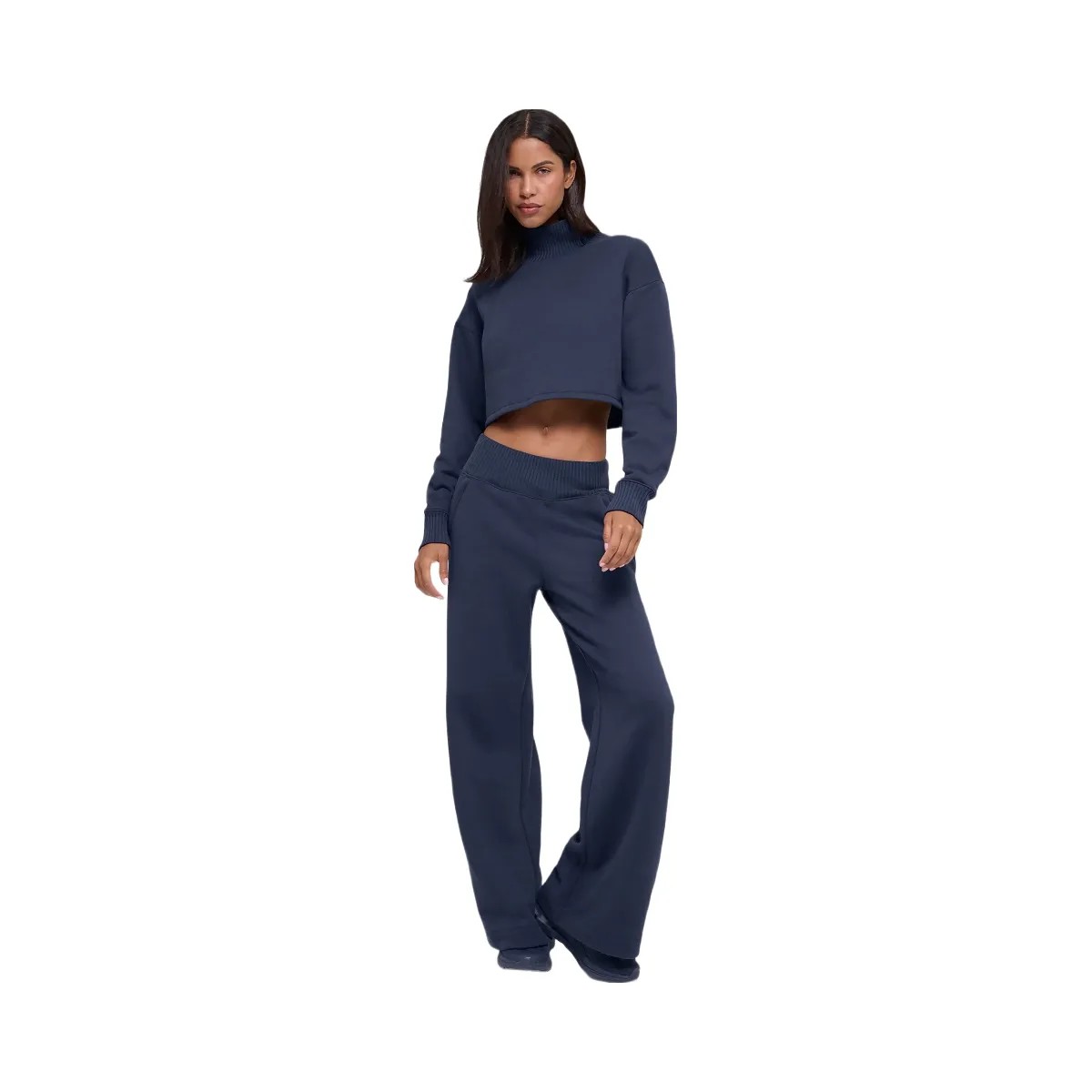 Alo Women's Cropped Serenity Coverup - Navy - HypeFly India View 5