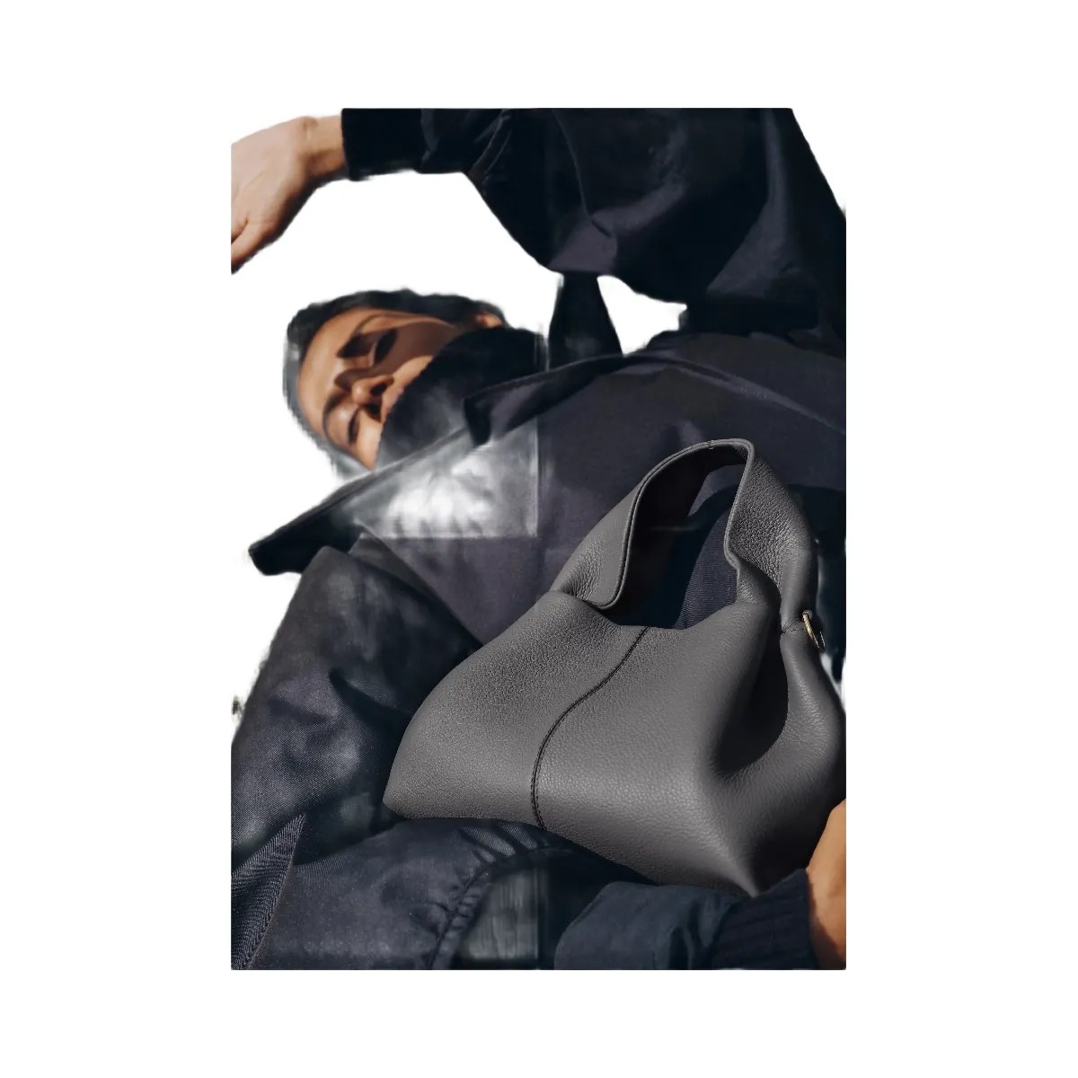 Polene Numero Neuf Mini Textured Stone - HypeFly India View 2