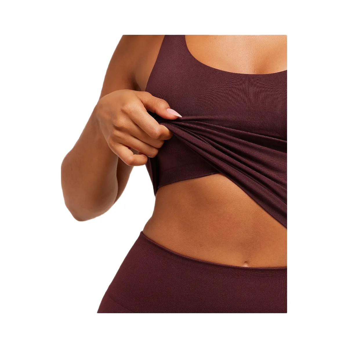 Gymshark Soft Sculpt Halterneck Tank With Shelf - Rich Maroon - HypeFly India View 5