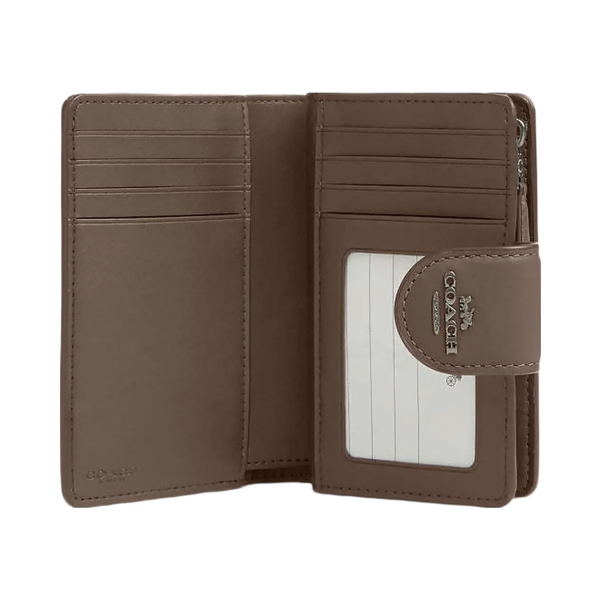 Coach Medium Corner Zip Wallet Calf Leather-Qb-Dark Stone - HypeFly India View 2