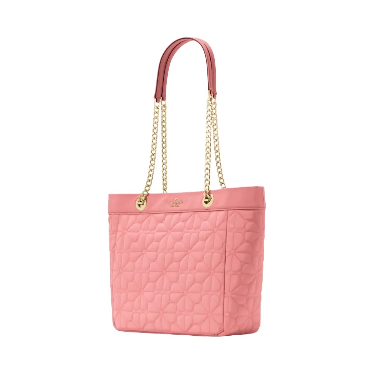 Kate Spade Flower Quilted Fabric Medium Tote Terracotta Tile - HypeFly India View 3