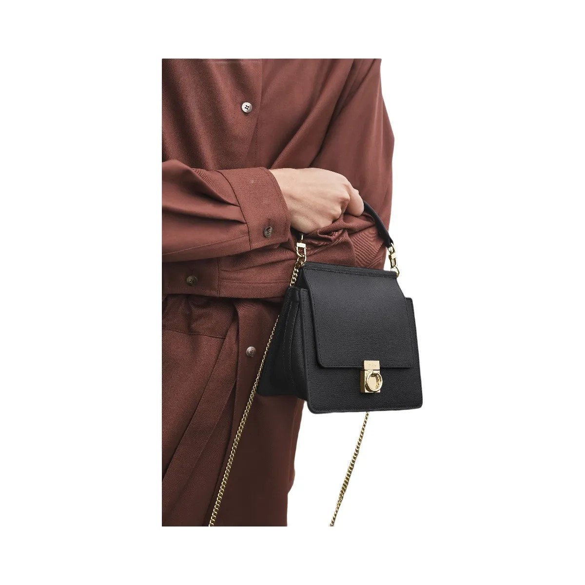 Polene Numero Sept Mini Textured Black - HypeFly India View 4