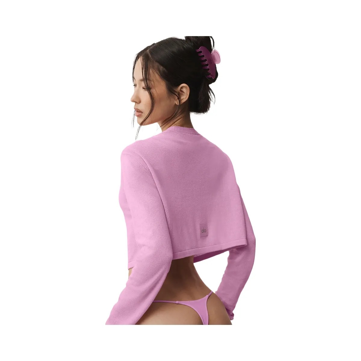 Alo Women's Supernatural Sweater Cardigan - Candy Heart Pink - HypeFly India View 2
