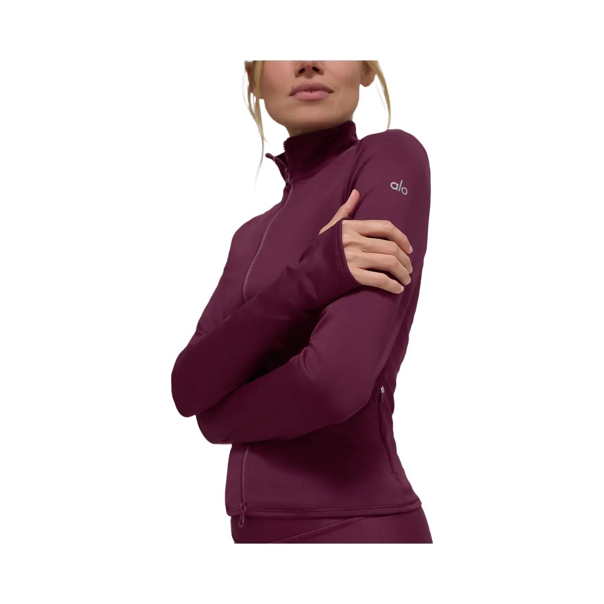 Alo Women's Airlift Winter Warm Radiant Full-Zip Jacket - Burgundy - HypeFly India View 2