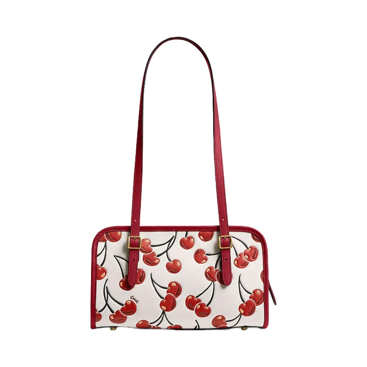 Coach Swing Zip Bag With Cherry Print Brass-Chalk Multi - HypeFly India View 1