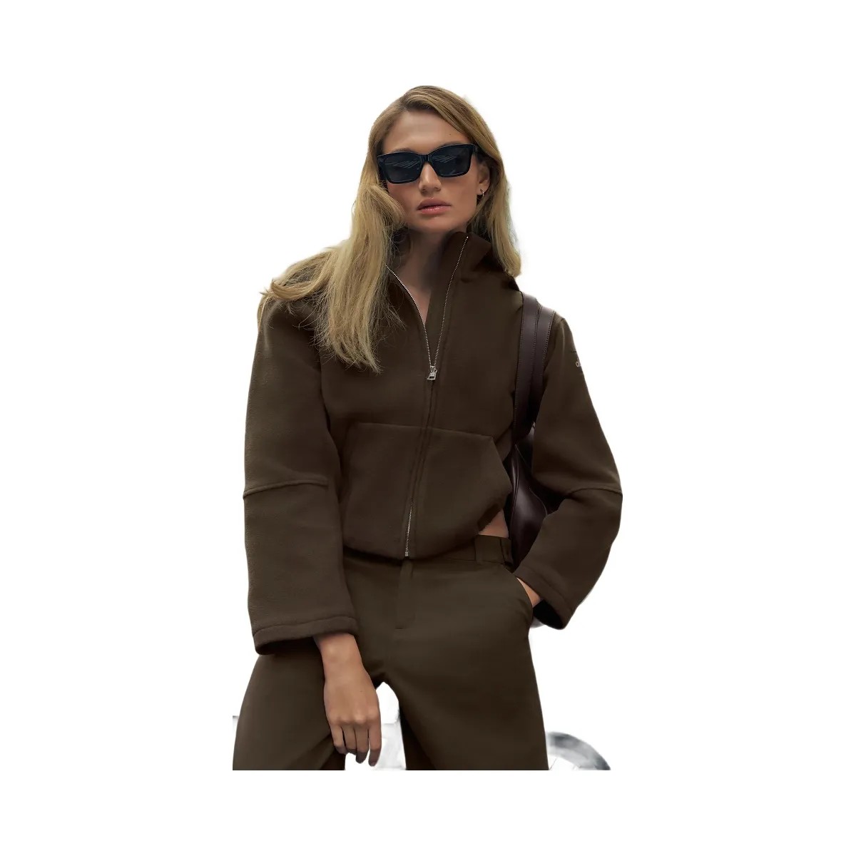 Alo Women's Double Face Wool City Girl Jacket - Espresso - HypeFly India View 6