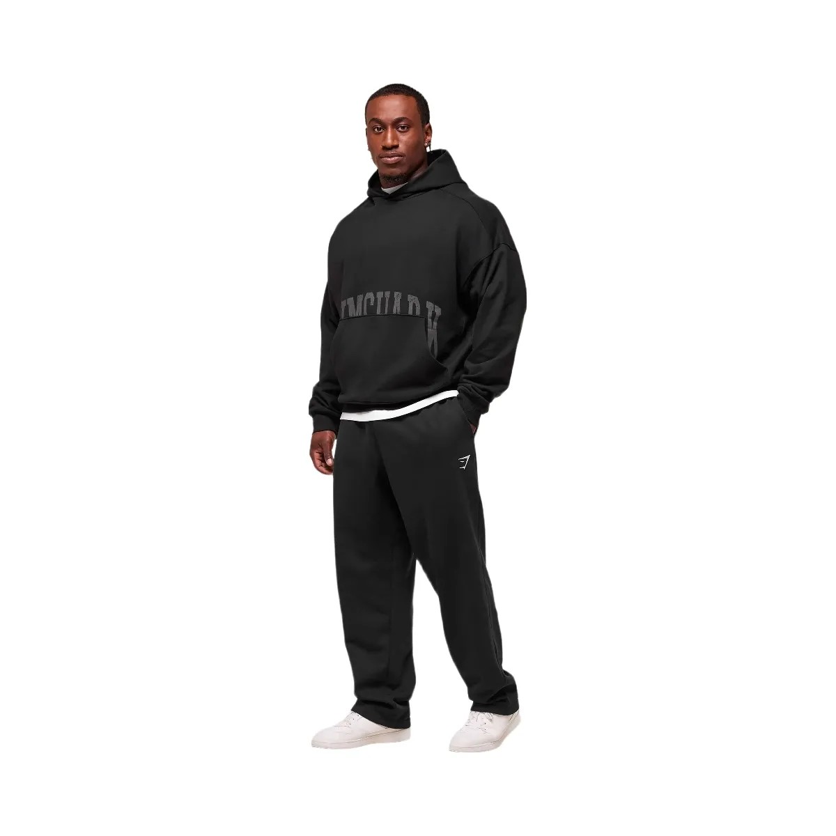 Gymshark Pocket Graphic Hoodie - Black - HypeFly India View 4