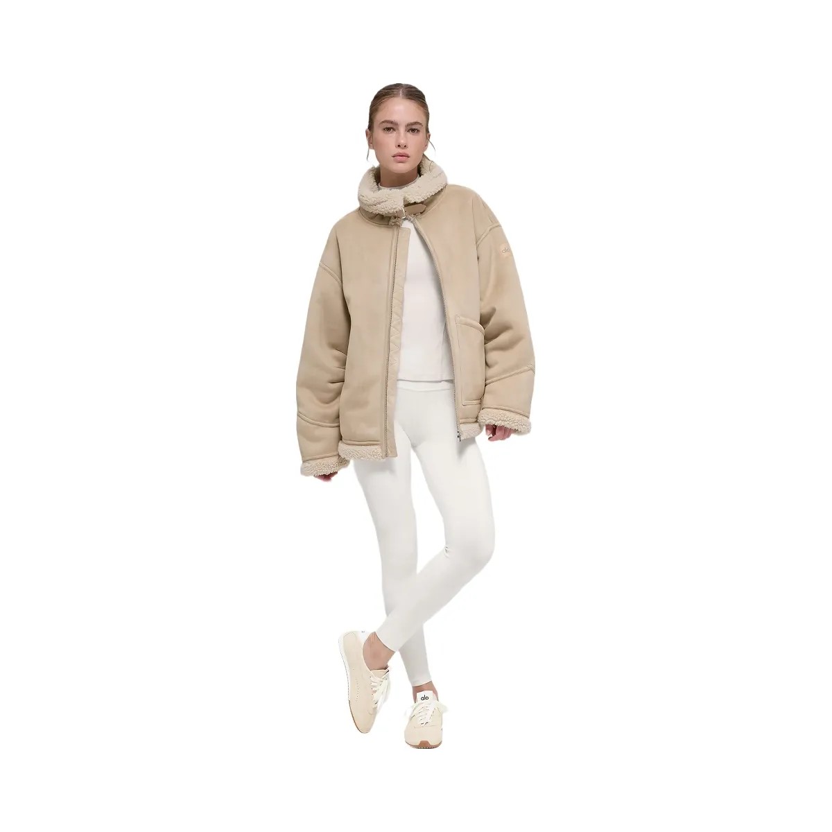 Alo Women's Faux Shearling Grand Jacket - Woodland Tan - HypeFly India View 6