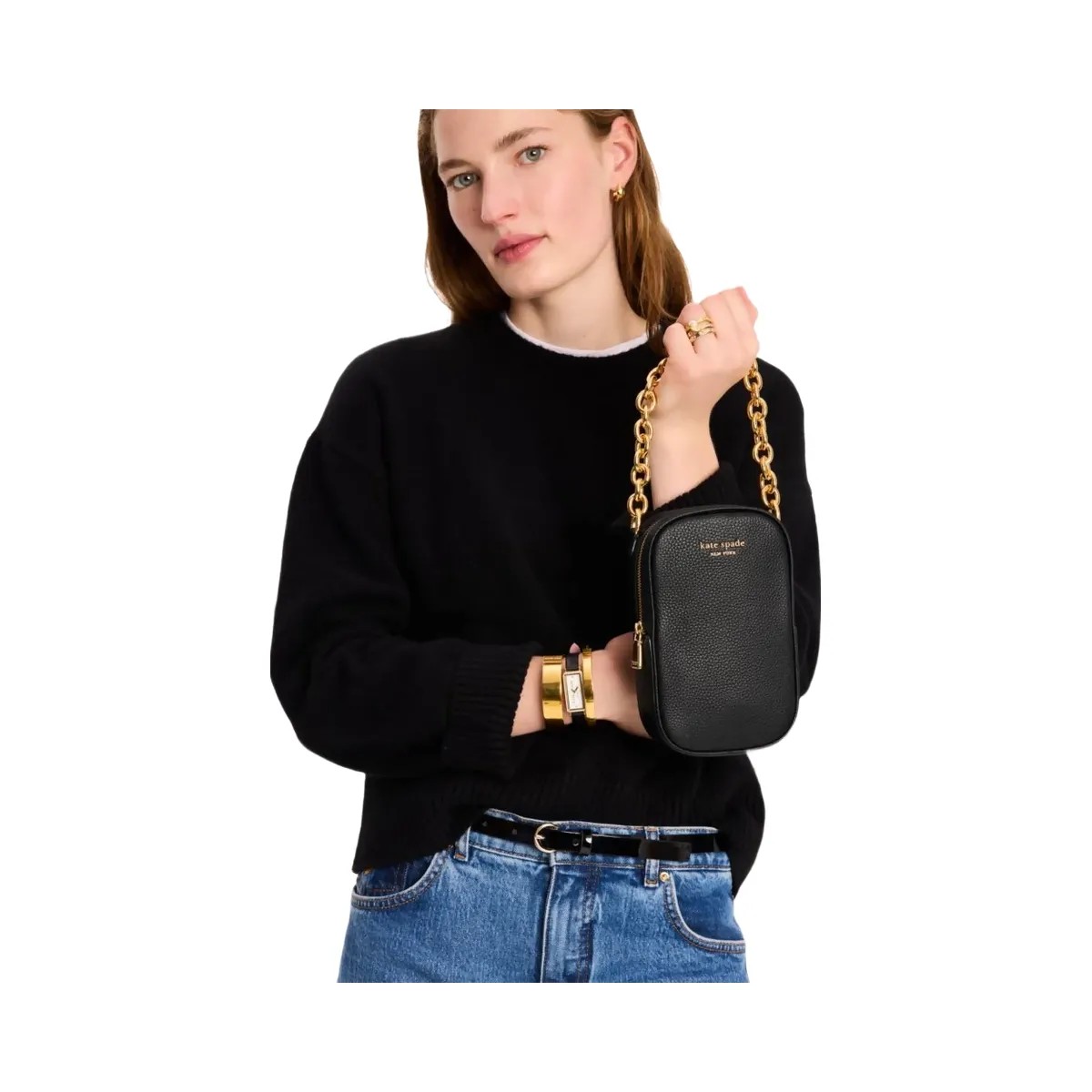Kate Spade Jolie Chain Phone Crossbody Black - HypeFly India View 3
