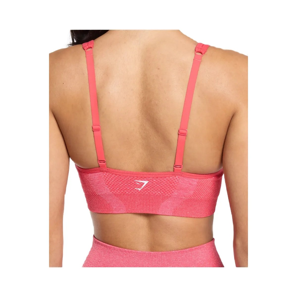 Gymshark Vital V Neck Sports Bra - Coral Red/Marl - HypeFly India View 5