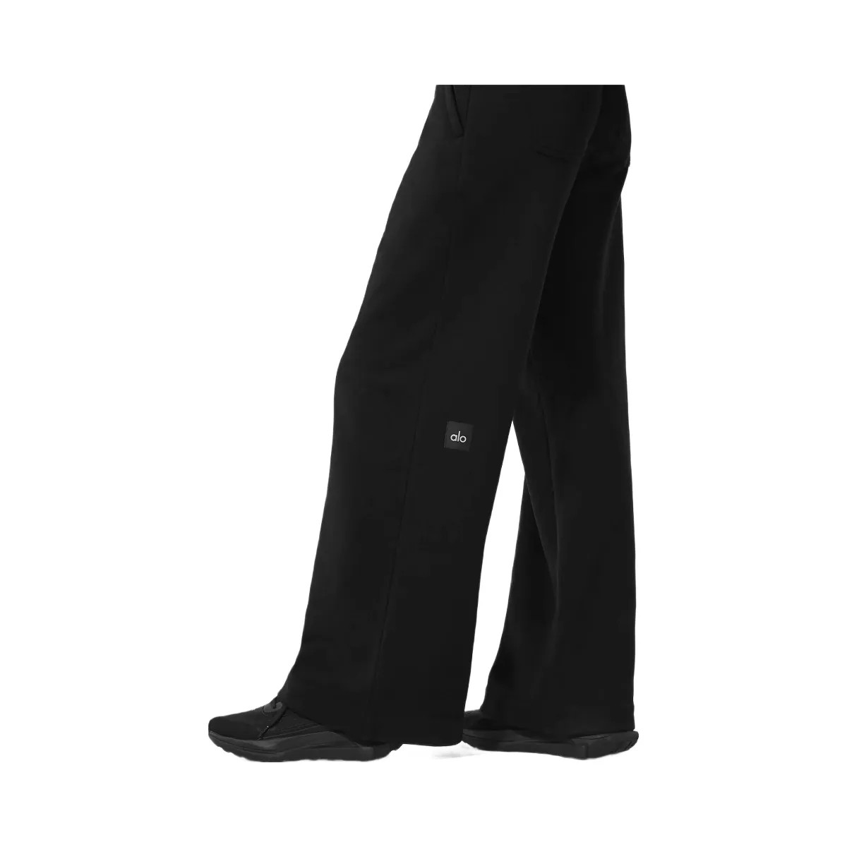 Alo Women's Serenity Wide Leg Sweatpant - Black - HypeFly India View 4