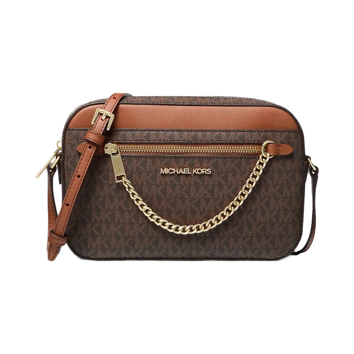 Michael Kors Jet Set Large Logo Crossbody Bag Brown - HypeFly India View 1