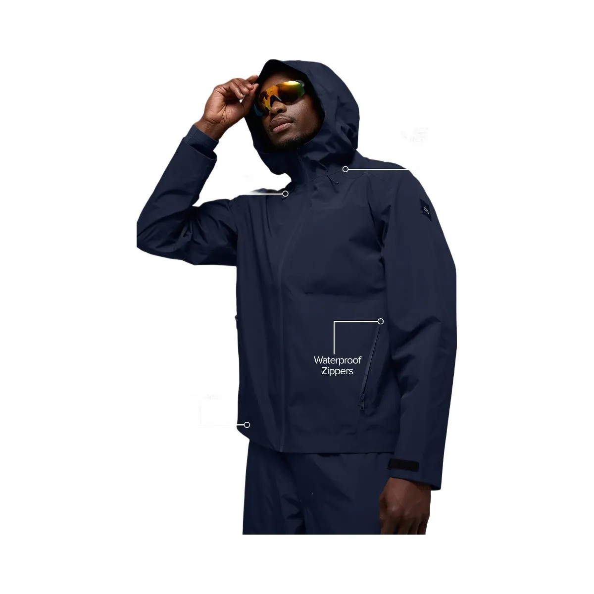 Alo Men's Alpha Shell Jacket - Navy - HypeFly India View 3