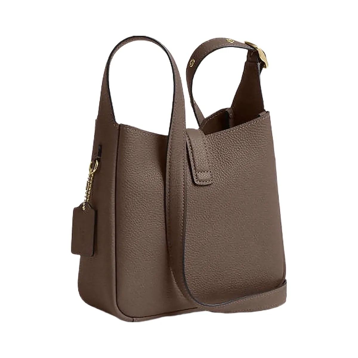 Coach Hadley Mini Crossbody Bag Pebbled Leather-Gold-Dark Stone - HypeFly India View 3