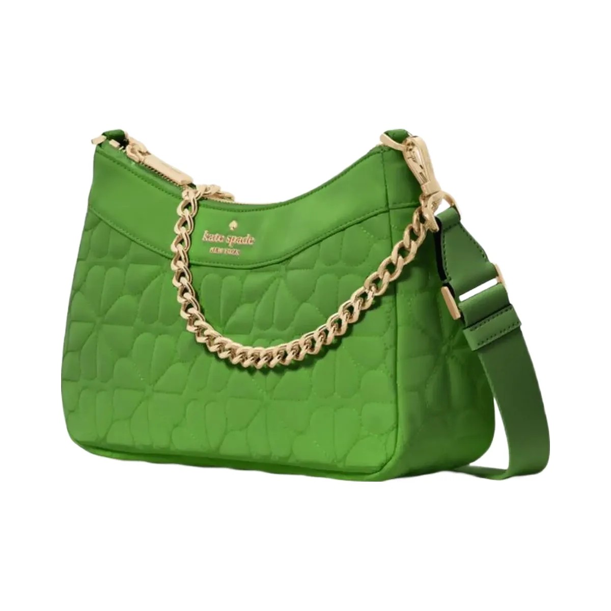 Kate Spade Flower Quilted Fabric Convertible Crossbody Ks Green - HypeFly India View 3